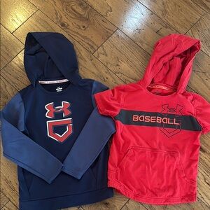 Under Armour Kids' Red and Blue Baseball Hoodies